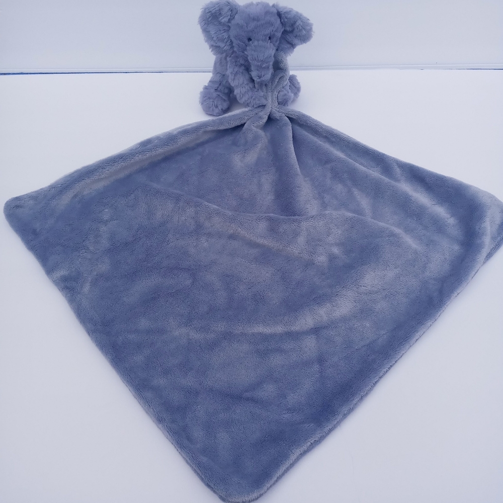 Jellycat Elephant Baby Lovey Blanket Soother Bashful Plush Blue
